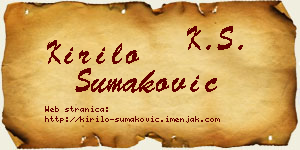 Kirilo Šumaković vizit kartica